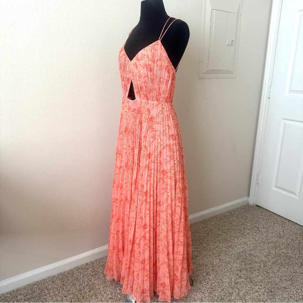Amur Lucy Pleated Cut Out Strappy Maxi Dress Size 8 - Picture 8 of 12
